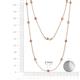 2 - Lien (13 Stn/3.4mm) Pink Tourmaline and Lab Grown Diamond on Cable Necklace 