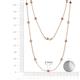 2 - Lien (13 Stn/3.4mm) Rhodolite Garnet and Lab Grown Diamond on Cable Necklace 