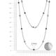 2 - Lien (13 Stn/3.4mm) Blue and White Lab Grown Diamond on Cable Necklace 
