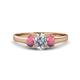 1 - Orana 7x5 mm Oval Cut Diamond and Rhodolite Garnet 1.52 ctw Trellis Three Stone Engagement Ring 
