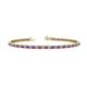 1 - Leslie 2.40 mm Amethyst and Diamond Eternity Tennis Bracelet 