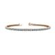 1 - Leslie 2.40 mm Aquamarine and Diamond Eternity Tennis Bracelet 