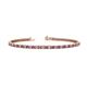 1 - Leslie 2.40 mm Pink Tourmaline and Diamond Eternity Tennis Bracelet 