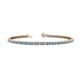 1 - Leslie 2.40 mm Blue Topaz and Diamond Eternity Tennis Bracelet 