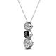 2 - Kesha (4.2mm) Round Black Diamond and White Lab Grown Diamond Graduated Three Stone Drop Pendant 