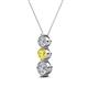 2 - Kesha (4.2mm) Round Yellow Sapphire and Lab Grown Diamond Graduated Three Stone Drop Pendant 