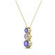 2 - Kesha (3.4mm) Round Tanzanite and Lab Grown Diamond Graduated Three Stone Drop Pendant 