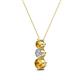 2 - Kesha (3.4mm) Round Citrine and Lab Grown Diamond Graduated Three Stone Drop Pendant 