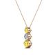 2 - Kesha (3.4mm) Round Yellow Sapphire and Diamond Graduated Three Stone Drop Pendant 