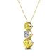 2 - Kesha (4.2mm) Round Yellow Sapphire and Lab Grown Diamond Graduated Three Stone Drop Pendant 