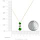 4 - Kesha (4.2mm) Round Green Garnet and Lab Grown Diamond Graduated Three Stone Drop Pendant 