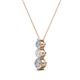 2 - Kesha (3.4mm) Round White Sapphire and Lab Grown Diamond Graduated Three Stone Drop Pendant 