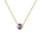 3 - Merilyn 4.80 mm Round Iolite Bezel Set Solitaire Pendant 