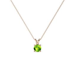 Jassiel Round Peridot Double Bail Solitaire Pendant Necklace Round Peridot Double Bail Womens Solitaire Pendant Necklace ct K Rose GoldIncluded Inches K Rose Gold Chain