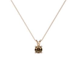 Jassiel Round Smoky Quartz Double Bail Solitaire Pendant Necklace Round Smoky Quartz Double Bail Womens Solitaire Pendant Necklace ct K Rose GoldIncluded Inches K Rose Gold Chain