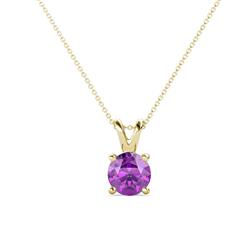 Jassiel Round Amethyst Double Bail Solitaire Pendant Necklace Round Amethyst Double Bail Womens Solitaire Pendant Necklace ct K Yellow GoldIncluded Inches K Yellow Gold Chain