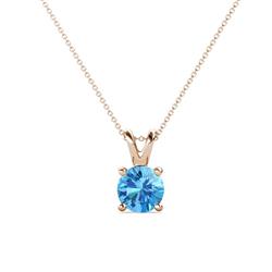 Jassiel Round Blue Topaz Double Bail Solitaire Pendant Necklace Round Blue Topaz Double Bail Womens Solitaire Pendant Necklace ct K Rose GoldIncluded Inches K Rose Gold Chain