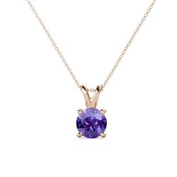 Jassiel Round Iolite Double Bail Solitaire Pendant Necklace Round Iolite Double Bail Womens Solitaire Pendant Necklace ct K Rose GoldIncluded Inches K Rose Gold Chain