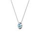 2 - Arela 3.40 mm Round Blue Topaz Donut Bezel Solitaire Pendant Necklace 