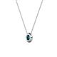 2 - Arela 3.40 mm Round London Blue Topaz Donut Bezel Solitaire Pendant Necklace 