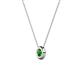 2 - Arela 3.80 mm Round Green Garnet Donut Bezel Solitaire Pendant Necklace 