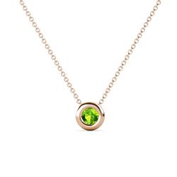 Arela Round Peridot Donut Bezel Solitaire Pendant Necklace ct Round Peridot Donut Bezel Set Womens Solitaire Pendant Necklace K Rose GoldIncluded Inches K Rose Gold Chain