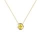 1 - Arela 4.40 mm Round Yellow Sapphire Donut Bezel Solitaire Pendant Necklace 