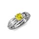 4 - Kayla Signature Yellow and White Diamond Solitaire Plus Engagement Ring 