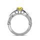 5 - Kayla Signature Yellow and White Diamond Solitaire Plus Engagement Ring 