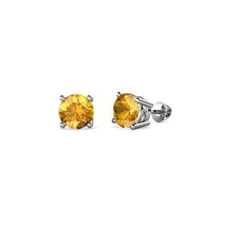 Alina Citrine Solitaire Stud Earrings Citrine Four Prong Solitaire Womens Stud Earrings ctw K White Gold