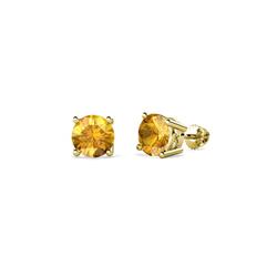 Alina Citrine Solitaire Stud Earrings Citrine Four Prong Solitaire Womens Stud Earrings ctw K Yellow Gold