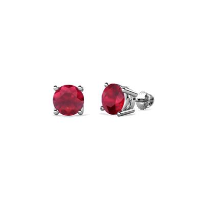 Alina Ruby Solitaire Stud Earrings