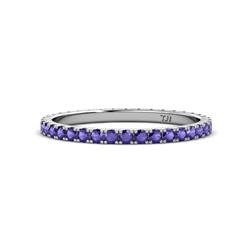 Lara Iolite Eternity Band Round Iolite ctw French Set Womens Eternity Ring Stackable K White Gold