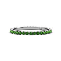 Lara Green Garnet Eternity Band Round Green Garnet ctw French Set Womens Eternity Ring Stackable K White Gold