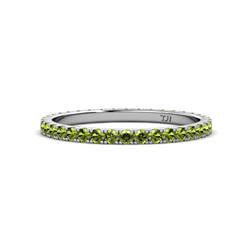 Lara Peridot Eternity Band Round Peridot ctw French Set Womens Eternity Ring Stackable K White Gold