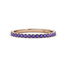 Lara Iolite Eternity Band Round Iolite ctw French Set Womens Eternity Ring Stackable K Rose Gold