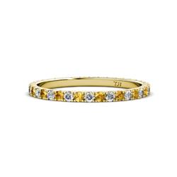Lara Citrine and Diamond Eternity Band Round Citrine and Diamond ctw French Set Womens Eternity Ring Stackable K Yellow Gold