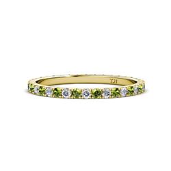 Lara Peridot and Diamond Eternity Band Round Peridot and Diamond ctw French Set Womens Eternity Ring Stackable K Yellow Gold
