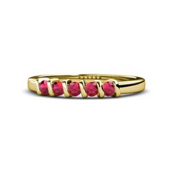 Talia Ruby Stone Wedding Band Ruby Stone Bar Set Womens Wedding Band Stackable ctw K Yellow Gold