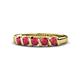 1 - Talia 3.40 mm Ruby 5 Stone Wedding Band 