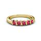 3 - Talia 3.40 mm Ruby 5 Stone Wedding Band 