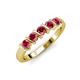 4 - Talia 3.40 mm Ruby 5 Stone Wedding Band 