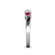 4 - Talia 3.40 mm Ruby and Diamond 5 Stone Wedding Band 