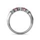 5 - Talia 3.40 mm Ruby and Diamond 5 Stone Wedding Band 