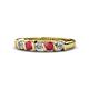 1 - Talia 3.40 mm Ruby and Diamond 5 Stone Wedding Band 
