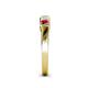 4 - Talia 3.40 mm Ruby and Diamond 5 Stone Wedding Band 
