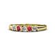 1 - Talia 3.00 mm Ruby and Diamond 5 Stone Wedding Band 