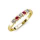 3 - Talia 3.00 mm Ruby and Diamond 5 Stone Wedding Band 