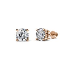 Alina Round Diamond ctw SI HI Four Prongs Solitaire Stud Earrings Best Value Round Diamond ctw SI HI Four Prongs Solitaire Stud Earrings K Rose Gold