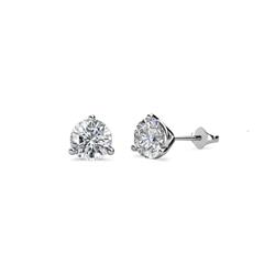 Pema Diamond Martini Solitaire Stud Earrings Diamond Three Prong Martini Womens Solitaire Stud Earrings ctw K White Gold